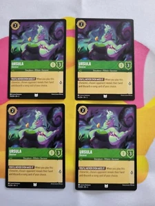4X Disney Lorcana Into the Inklands ~ Ursula - Deceiver - 90/204 Play Set - Picture 1 of 2