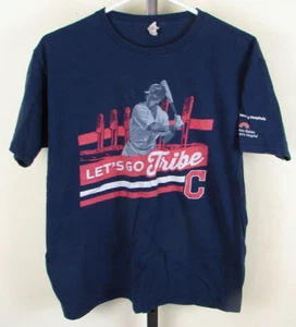 Michael Brantley Let's Go Tribe Cleveland Indians Blue T Shirt Size Youth XL - Picture 1 of 3