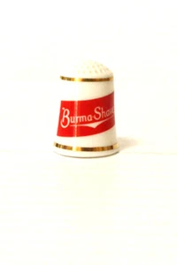 BURMA SHAVE VINTAGE THIMBLE 1980 Souvenir Keepsake fine porcelain decor - Imagen 1 de 4