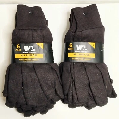 Luvas de trabalho e jardinagem Well Lamont cor: preto tamanho: grande 2 pacotes (12 pares) - Imagem 1 de 4