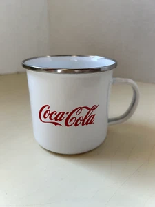 Enamel Coca Cola Coffee Mug 12 oz Coke Cup Hot Cocoa Chocolate Drink Cafe New - Picture 1 of 4