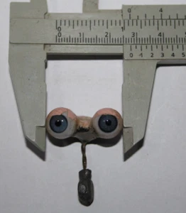 Antik blau Glaspuppe Augen auf Rack Wippe 1/16"" - 28 mm Ø 3/8"" - 9 mm - Bild 1 von 4