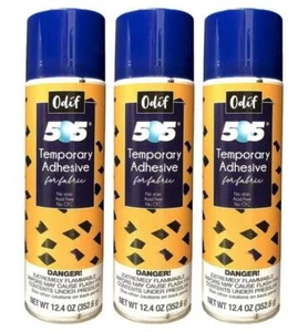 Odif 505 Temporary Adhesive Fabric Glue Basting Spray 500ml 3 x 500ml Spray Cans - Picture 1 of 1