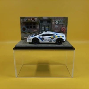 Matchbox LAMBORGHINI GALLARDO POLICE REAL RIDERS in CUSTOM Mini DIORAMA +case - Picture 1 of 12