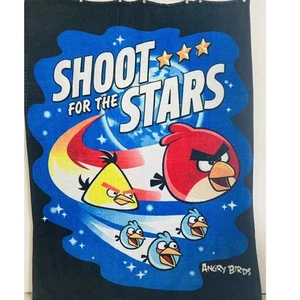 ANGRY BIRDS Large Plush Throw Blanket Shoot for Stars Blue Yellow Red 80 X 60” - Picture 1 of 8