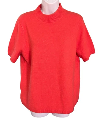 Suéter cálido suave cuello alto falso Loft Petites S/S para mujer talla LP naranja Foto 1 de 4