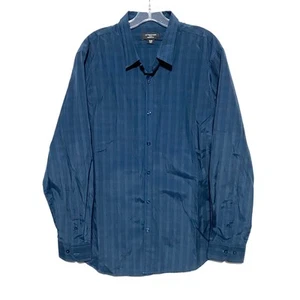 Attention Modern Fit Button Shirt Blue Black Plaid Mens XL Cotton Polyester - Picture 1 of 8