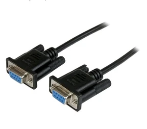 StarTech.com 2m Black DB9 RS232 Serial Null Modem Cable F/F - DB9 Female to... - Picture 1 of 3