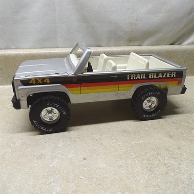 Vintage Nylint Trail Blazer Silver-Black Truck, 12" Pressed Steel, No Top - Image 1 of 4