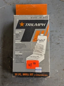 NOS Triumph 29 PC. Drill Set in Folding Metal Index 099802 T17C - Picture 1 of 12