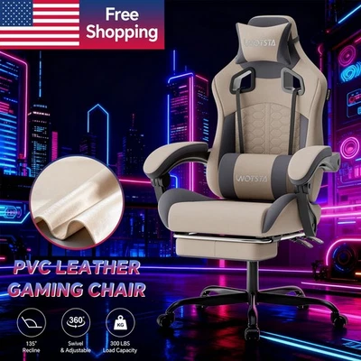 Gaming Chair with Massage,Ergonomic PC Computer Chair with Footrest Comfortable - Image 1 of 4