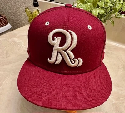 RoughRiders MLB Baseball Fitted Cap Hat Sz 7 New Era 59Fifty - Image 1 of 4