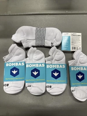 Bombas 5 pairs Women's Solid Ankle socks - Size Medium 8-10.5 White - Image 1 of 3