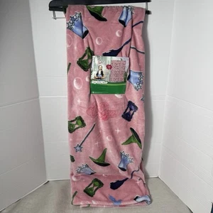 The Wizard of Oz PINK 50x70" Soft Plush Throw Blanket Wicked Witch Crown New - Picture 1 of 2