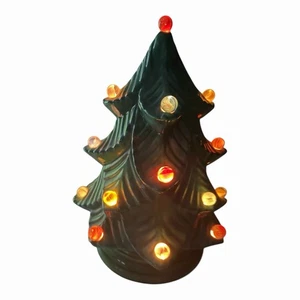 Vintage beleuchtete Keramik Christbaumlampe mit 1956 Inschrift - Bild 1 von 11