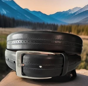 Brighton Black Leather Belt Size 46 M11683 NWT List $64 - Picture 1 of 5