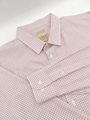 🇺🇲 Camisa de Vestir Joseph Abboud Para Hombres Calce Ajustado 19x37 Alta Cuadros Rojos Foto 1 de 4