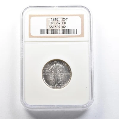 1918 Standing Liberty Quarter MS64 FH NGC *7639 - Image 1 of 3