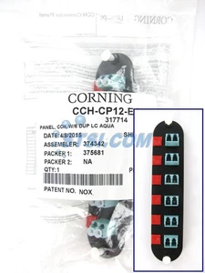 Corning CCH-CP12-E4 Patch Panel, 6 LC Duplex 10Gig Aqua OM3/OM4 Adapters ~STSI - Picture 1 of 3