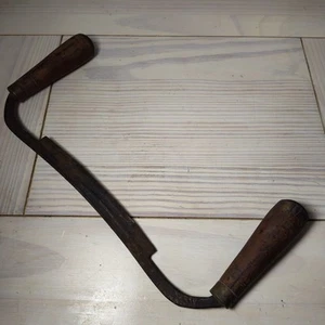 Antique Wood Working Tool Draw Knife Tree Log Bark Peeling Blade Primitive Decor - Picture 1 of 6