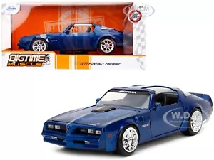 1977 PONTIAC FIREBIRD TRANS AM BLUE 1/24 DIECAST MODEL CAR BY JADA 34720 - Picture 1 of 10