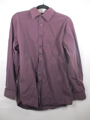 Camisa de vestir Merona grande manga larga a rayas con botones con bolsillo Foto 1 de 4