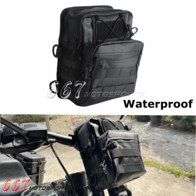 Bolsa de manillar estilo club para Harley Dyna Softail Street Bob Low Rider impermeable Foto 1 de 4