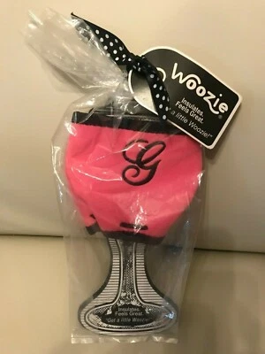 Hot Pink WOOZIE con inicial G - Nuevo con etiquetas - Aislador Coozie de copa de vino  Foto 1 de 4