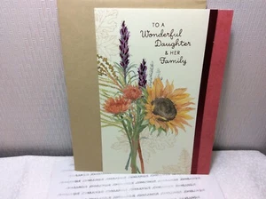 HALLMARK THANKSGIVING DAUGHTER & FAMILY GREETING CARD New w/Envelope "FAMILY" - Picture 1 of 2