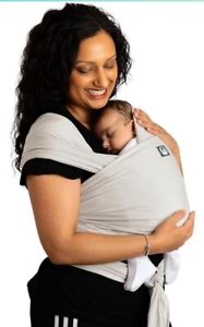 Gaia Baby Wrap Newborn Baby Sling Carrier Organic Cotton Certified Hip Grey