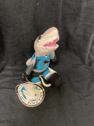SJ Sharkie San Jose Sharks mascot stuffed mini plush bean bag 6" Clip On Cover