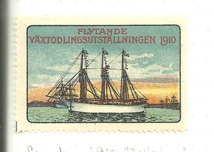 SWEDEN 1910 TAILSHIP LABEL (W247) . SEE IMAGE NOTE: A LARGE BROKEN CINDERELLAS - Picture 1 of 1