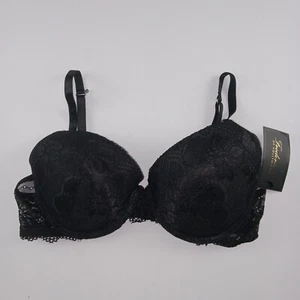 Frederick's Of Hollywood Women's Diana Lace Push Up Plunge Bra Size 36C Black - Picture 1 of 7