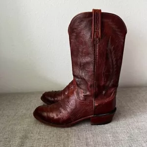 Lucchese 1883 N1017R4 Diego Ostrich Leather Mens Cowboy Western Boots Size 9 D - Picture 1 of 16