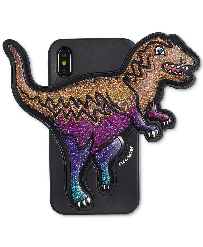 Coach Cellphone Case For Apple iPhone X Wrap Dinosaur Black - Image 1 of 1