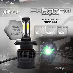 1x 36W 4000LM US BridgeLux Motorcycle Headlight Hi Lo Kit 6000K Bulb H4 HS1 9003 - Picture 1 of 7