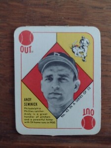 1951 Topps Red Back 45 Andy Seminick   Philadelphia Phillies CENTERED VGX B