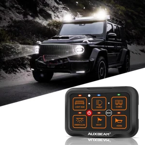 RGB AR-600 6 Gang Switch Panel LED Light Bar Circuit Control For Chevy GMC SUV - Foto 1 di 12