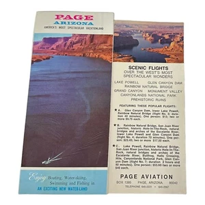VINTAGE 60's 70's Lot 2 Page Arizona Travel Guide BROCHURE Tourism Fold Out Map - Picture 1 of 4