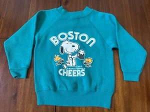 Boston Cheers Peanuts Snoopy Artex Sweatshirt Size Youth Small - Picture 1 of 6