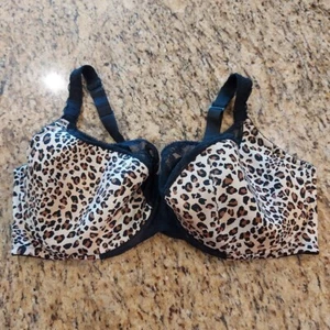 Cacique Animal Leopard Print Lightly Lined Underwire Bra Size 44F - Picture 1 of 20