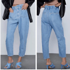 Zara High Waisted Paperbag Jeans Women Size 4