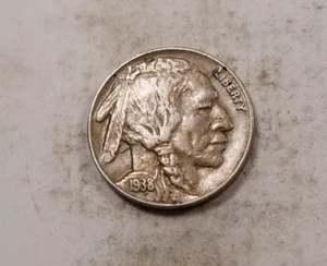 1938-D Buffalo Nickel * Casi sin circular AU * XB425 - Imagen 1 de 2