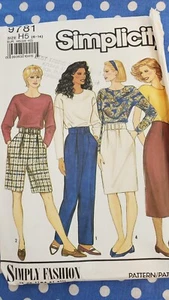 VTG Simplicity Sewing Pattern Misses Skirt Pant Walking Shorts Belt 9781 Sz 6-14 - Picture 1 of 5