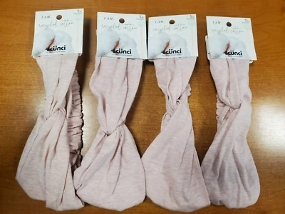 Paquete de 4: diadema/envoltura anudada de algodón reciclado Scunci *ROSA* (8199) R9P2b Foto 1 de 4