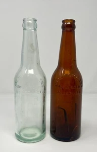 VINTAGE 1933-48 JOLIET IL CITIZENS BREWING CO EMBOSSED BROWN CLEAR BEER BOTTLES - Picture 1 of 19