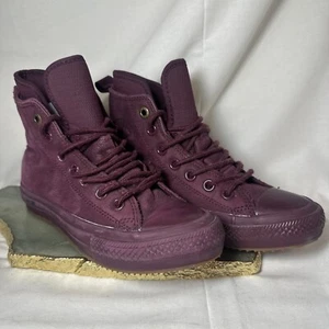 Converse All Star Lunarlon Größe 3 Kinder weinrot lila rot festes Leder High Top - Bild 1 von 15