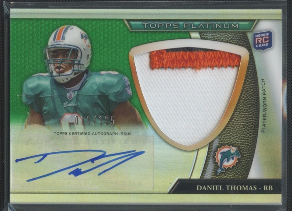 2011 Topps Platinum #44 Daniel Thomas Patch Autographs Green Refractors #/125 - Image 1 of 1