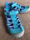 Girls Size 3 Circo Turquoise & Perwinkle Water Shoes Preowned