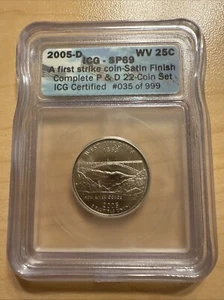2005-D WV West Virginia State Quarter MS Satin Finish - ICG SP69 - Picture 1 of 4